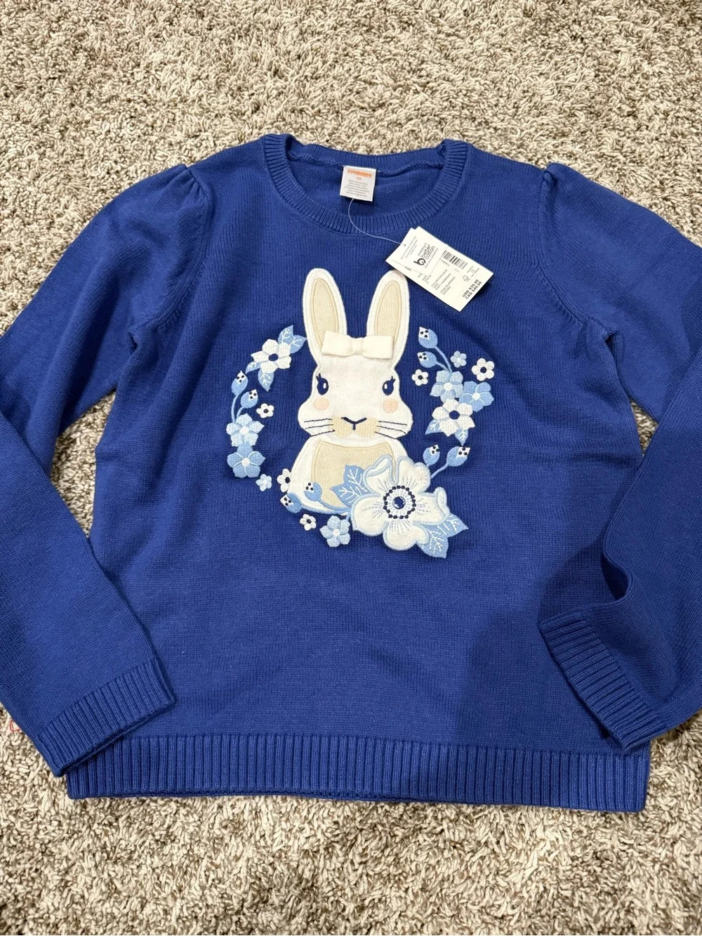 Gymboree Royal Blue Bunny Appliqué Crewneck